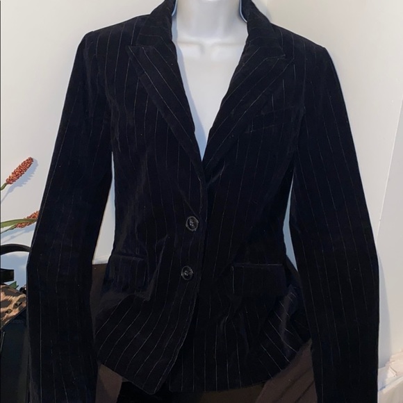 H&M Jackets & Blazers - H&M black Suede striped  Blazer Sz 8